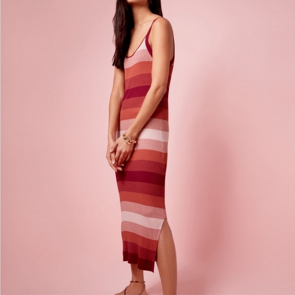 Striped Sleeveless Midi Dress